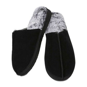 C Y V[Y T_ vXTCY XG[h MeMoi Men's Memory Foam True Suede Plush Slippers Black ubN