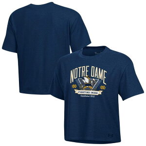 �A���_�[�A�[�}�[ ���f�B�[�X �g�b�v�X T�V���c �N���b�v�h Women's Under Armour Navy Notre Dame Fighting Irish Essentials Icon Ultra-Softri-Blend Boxy Cropped Performance T-Shirt Ntd Navy �l�C�r�[
