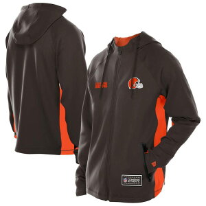 �j���[�G�� �����Y �g�b�v�X T�V���c �X�L���[�o �p�[�J�[ Men's New Era Brown Cleveland Browns Combine Authentic Raglan Scuba Full-Zip Hoodie Brn Brown �u���E��