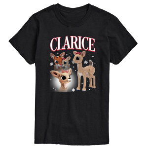�A�j���L�����N�^�[ �����Y �g�b�v�X T�V���c �g�[�� �O���t�B�b�N Licensed Character Big & Tall Rudolph The Red-Nosed Reindeer Clarice Graphic Tee Black �u���b�N