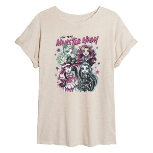 �A�j���L�����N�^�[ ���f�B�[�X �g�b�v�X T�V���c Licensed Character Juniors' Monster High 2010 Tour Oversized Tee Beige �x�[�W��