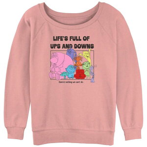 �f�B�Y�j�[ �s�N�T�[ ���f�B�[�X �g�b�v�X T�V���c �p�C�� �_�E�� �O���t�B�b�N Disney / Pixar's Inside Out 2 Life's Full Of Ups Andowns Juniors' Graphic Slouchy Terry Desert Pink �s���N