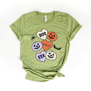 Simply Sage Market ���f�B�[�X �g�b�v�X T�V���c �O���t�B�b�N Simply Sage Market Boo Magic Eek Short Sleeve Graphic Tee Light Green �O���[��
