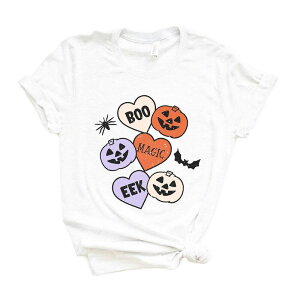 Simply Sage Market ���f�B�[�X �g�b�v�X T�V���c �O���t�B�b�N Simply Sage Market Boo Magic Eek Short Sleeve Graphic Tee White �z���C�g