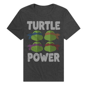 �A�j���L�����N�^�[ �����Y �g�b�v�X T�V���c �O���t�B�b�N Licensed Character Men's Teenage Mutant Ninja Turtles Power Faces Graphic Tee Charcoal �`���R�[��
