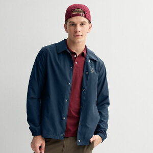 �{���R�� �����Y �A�E�^�[ �W���P�b�g�E�u���]�� �{�^���_�E�� Men's Volcom Lightweight Button Down Jacket Blue �u���[