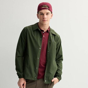 �{���R�� �����Y �A�E�^�[ �W���P�b�g�E�u���]�� �{�^���_�E�� Men's Volcom Lightweight Button Down Jacket Green �O���[��