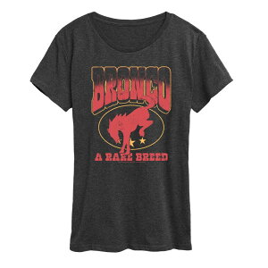 �A�j���L�����N�^�[ ���f�B�[�X �g�b�v�X T�V���c ���B���e�[�W �O���t�B�b�N Licensed Character Women's Ford Bronco A Rare Breed Vintage Graphic Tee Heather Charcoal �`���R�[��