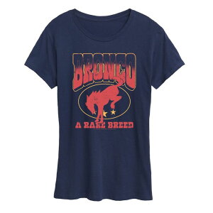 �A�j���L�����N�^�[ ���f�B�[�X �g�b�v�X T�V���c ���B���e�[�W �O���t�B�b�N Licensed Character Women's Ford Bronco A Rare Breed Vintage Graphic Tee Navy �l�C�r�[