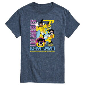 �f�B�Y�j�[ �����Y �g�b�v�X T�V���c �O���t�B�b�N Men's Disney's A Goofy Movie Powerline World Tour 1995 Graphic Tee Heather Blue �w�U�[