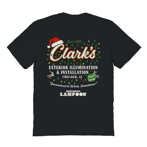 �A�j���L�����N�^�[ �����Y �g�b�v�X T�V���c �g�[�� �O���t�B�b�N Licensed Character Men's Nationalampoon's Christmas Vacation Clark's Exterior Illumination And Installation Graphic Tee Black �u���b�N