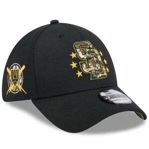 �j���[�G�� �����Y �A�N�Z�T���[ �X�q Men's New Era Black San Diego Padres 2024 Armed Forces Day 39THIRTY Flex Hat Pad Black �u���b�N