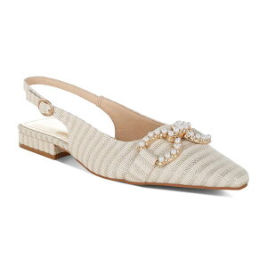 �����h�����O ���f�B�[�X �V���[�Y �T���_�� London Rag Crina Women's Pointed Toe Striped Slingback Dresshoes Gold �S�[���h