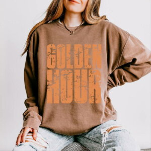 Simply Sage Market ���f�B�[�X �g�b�v�X T�V���c �X�E�F�b�g Simply Sage Market Golden Hour Block Distressed - Women's Lightweight Garment Dyed Sweatshirt Espresso