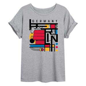�A�j���L�����N�^�[ ���f�B�[�X �g�b�v�X T�V���c LICENSED CHARACTER Juniors' Peanutsnoopy Berlin Germany Bauhaus Oversized Tee Heather Gray �O���[