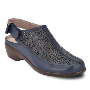 �C�[�W�[�X�s���b�g ���f�B�[�X �V���[�Y �T���_�� ���U�[ Easy Spirit Dawn Women's Perforated Leather Slingback Mules Navy �l�C�r�[