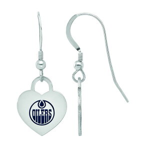 SA[g fB[X ANZT[ sAXECO LogoArt Sterling Silver Enamel Edmonton Oilers Heart Drop Earringsilver Vo[
