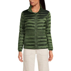 �����Y�G���h ���f�B�[�X �A�E�^�[ �W���P�b�g�E�u���]�� �v�` �_�E�� Petite Lands' End Wanderweight Down Puffer Jacket Estate Green Shine �O���[��