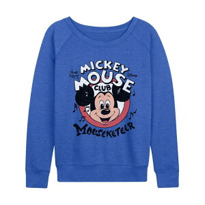 �f�B�Y�j�[ ���f�B�[�X �g�b�v�X T�V���c �p�C�� Women's Disney's Mickey Mouse Club Mouseketeer French Terry Long Sleeve Tee Heatheroyal Blue �w�U�[