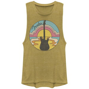 �A�j���L�����N�^�[ ���f�B�[�X �g�b�v�X T�V���c �O���t�B�b�N Licensed Character Juniors' Fender 70's Guitar Stamp Graphic Tank Top Gold Heather �w�U�[