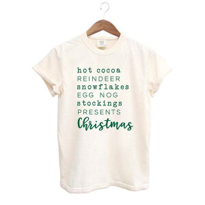 Simply Sage Market ���f�B�[�X �g�b�v�X T�V���c Simply Sage Market Christmas Words Garment Dyed Tees Ivory �A�C�{���[