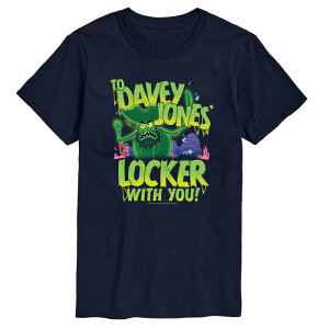 �j�R���f�I�� �����Y �g�b�v�X T�V���c �p���c �O���t�B�b�N Nickelodeon Men's The SpongeBob Movie: Search for SquarePants Davey Jones' LockerGraphic Tee Navy �l�C�r�[