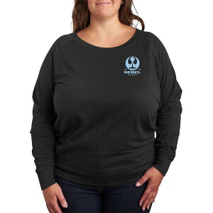 �X�^�[ �E�H�[�Y ���f�B�[�X �g�b�v�X T�V���c �v���X�T�C�Y �p�C�� Plusize Star Wars Rebel Fleet Patch French Terry Long Sleeve Tee Heather Charcoal �`���R�[��