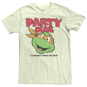 �A�j���L�����N�^�[ �����Y �g�b�v�X T�V���c �O���t�B�b�N Licensed Character Men's Teenage Mutant Ninja Turtles Party Dude Graphic Tee Natural