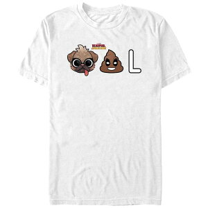 �}�[�x�� �����Y �g�b�v�X T�V���c �O���t�B�b�N Marvel Men's Deadpool And Wolverine Dogpool Emojis Graphic Tee White �z���C�g