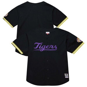 �~�b�`�F��&�l�X �����Y �g�b�v�X T�V���c �W���[�W�[ Men's Mitchell & Ness Black LSU Tigers On The Clock Full-Button Fashion Jersey Lsu Black �u���b�N