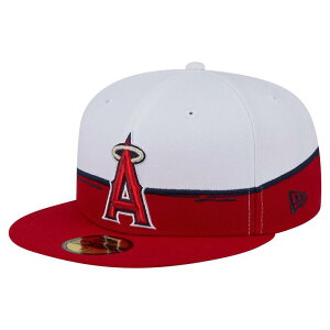 �j���[�G�� �����Y �A�N�Z�T���[ �X�q Men's New Era Red/White Los Angeles Angels Paint Stroke 59FIFTY Fitted Hat Ang Red ���b�h