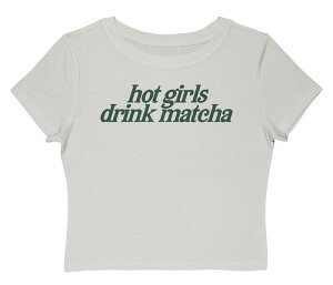 �A���u�����f�b�h ���f�B�[�X �g�b�v�X T�V���c �O���t�B�b�N Unbranded Juniors' Grayson Threads The Label Hot Girls Drink Matcha Graphic Baby Tee Cloudancer