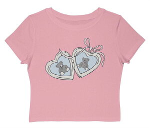 �A���u�����f�b�h ���f�B�[�X �g�b�v�X T�V���c �O���t�B�b�N Unbranded Juniors' Grayson Threads The Label Heart Locket Full Of Teddy Bears Graphic Baby Tee Cherry Blossom