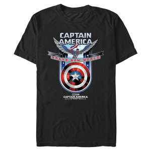 �}�[�x�� �����Y �g�b�v�X T�V���c �g�[�� �L���b�v �O���t�B�b�N Big & Tall Marvel Captain America Brave Neworld New Captain Graphic Tee Black �u���b�N