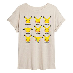 �A�j���L�����N�^�[ ���f�B�[�X �g�b�v�X T�V���c Licensed Character Juniors' Pokmon Moody Pikachu Oversized Tee Beige �x�[�W��