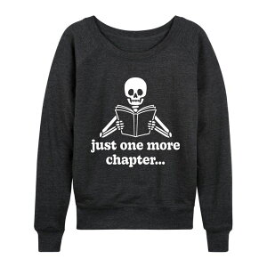 �A�j���L�����N�^�[ ���f�B�[�X �g�b�v�X T�V���c �p�C�� Licensed Character Women's Just One More Chapter Skeleton French Terry Long Sleeve Tee Heather Charcoal �`���R�[��