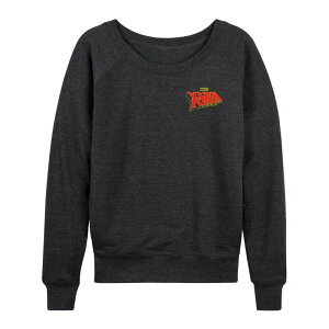 �A�j���L�����N�^�[ ���f�B�[�X �g�b�v�X T�V���c �p�C�� ���S Licensed Character Women's X-Men Logo French Terry Long Sleeve Tee Heather Charcoal �`���R�[��