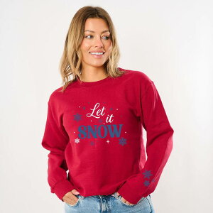 Simply Sage Market ���f�B�[�X �g�b�v�X T�V���c �X�E�F�b�g �O���t�B�b�N Simply Sage Market Let It Snowflakes - Women's Graphic Sweatshirt Cardinal