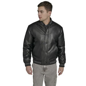 �`�����s�I�� �����Y �A�E�^�[ �W���P�b�g�E�u���]�� ���U�[ �t�F�C�N���U�[ Men's Champion Faux Leather Varsity Jacket Black �u���b�N