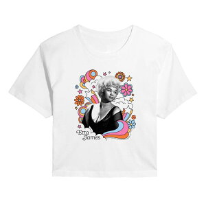 �A�j���L�����N�^�[ ���f�B�[�X �g�b�v�X T�V���c �N���b�v�h Licensed Character Juniors' Etta James Groovy Icons Cropped Tee White �z���C�g