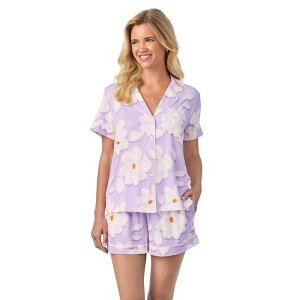 �h���C�p�[�W�F�[���X ���f�B�[�X �A���_�[�E�F�A �i�C�g�E�F�A �V���[�g�p���c Women's Draper James 2-pc. Cozy Short Sleeve Notch Pajama Top & Pajama Shortset Lavendar Magnolia