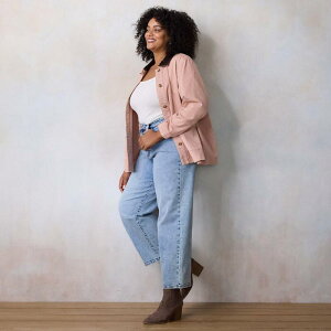 LC Lauren Conrad ���f�B�[�X �A�E�^�[ �W���P�b�g�E�u���]�� �R�[�f�����C �v���X�T�C�Y Plusize LC Lauren Conrad Canvas Corduroy Shacket Neda Lavender ���x���_�[