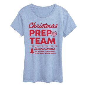 �A�j���L�����N�^�[ ���f�B�[�X �g�b�v�X T�V���c �O���t�B�b�N Licensed Character Women's Christmas Prep Team Christmas Graphic Tee Heather Chambray Blue �w�U�[