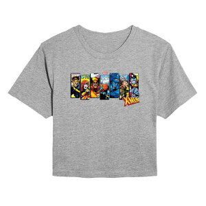 �}�[�x�� ���f�B�[�X �g�b�v�X T�V���c �N���b�v�h Juniors' Marvel X-Men Comicharacters Cropped Tee Heather Gray �O���[