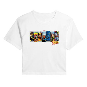 �}�[�x�� ���f�B�[�X �g�b�v�X T�V���c �N���b�v�h Juniors' Marvel X-Men Comicharacters Cropped Tee White �z���C�g