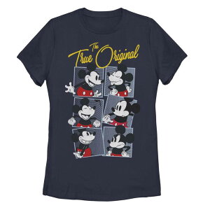 �f�B�Y�j�[ ���f�B�[�X �g�b�v�X T�V���c �O���t�B�b�N Juniors' Disney's Mickey Mouse True Original Squares Graphic Tee Navy �l�C�r�[