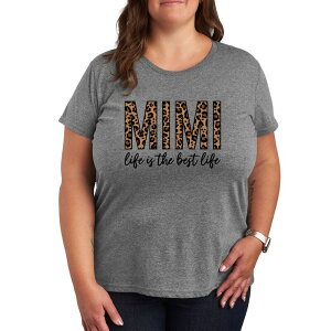 �A���u�����f�b�h ���f�B�[�X �g�b�v�X T�V���c �v���X�T�C�Y �O���t�B�b�N Unbranded Plus Mimi Life Is The Best Life Graphic Tee Heather Gray �O���[