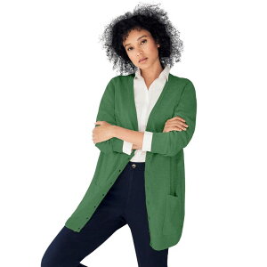 Ellos ���f�B�[�X �A�E�^�[ �j�b�g�E�Z�[�^�[ �v���X�T�C�Y �J�[�f�B�K�� ellos Plusize Boyfriend Cardigan Forest Jade �t�H���X�g