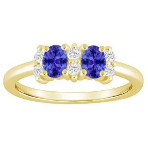 Alyson Layne ���f�B�[�X �A�N�Z�T���[ �����O Alyson Layne 10k Gold 1/6 Carat.W. Lab Grown Diamond & Oval Gemstone 2-Stone Ring Tanzanite �X�g�[��