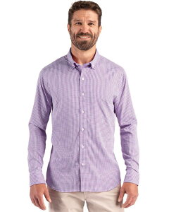 �J�b�^�[�A���h�o�b�N �����Y �g�b�v�X T�V���c �M���K���`�F�b�N �g�[�� �M���K�� Cutter & Buck Skylinepiconfidence Recycled Ginghamens Big & Tallong Sleeve Dresshirt Purple White �z���C�g